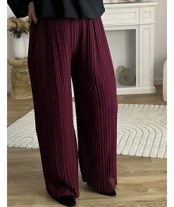 Jeans / Pantalons>La boutique de Lilie PANTALON SAMIRA Bordeaux