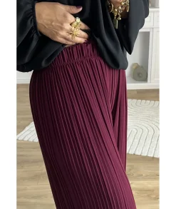 Jeans / Pantalons>La boutique de Lilie PANTALON SAMIRA Bordeaux