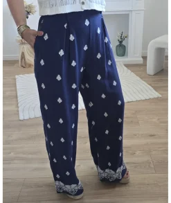 Jeans / Pantalons>La boutique de Lilie PANTALON TOSCANE Marine