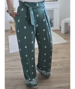 Jeans / Pantalons>La boutique de Lilie PANTALON TOSCANE Kaki