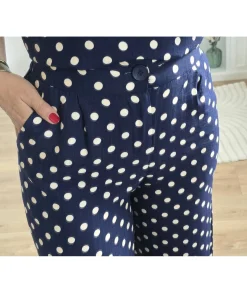 Jeans / Pantalons>La boutique de Lilie PANTALON XABINA Marine