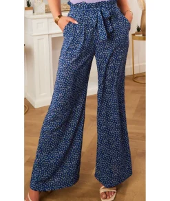 Jeans / Pantalons>La boutique de Lilie PANTALON YOUNA Bleu