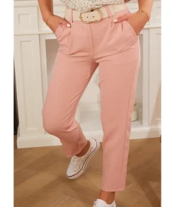 Jeans / Pantalons>La boutique de Lilie PANTALON ZELIE Rose