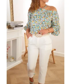 Jeans / Pantalons>La boutique de Lilie PANTALON ZELIE Blanc