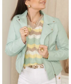Vestes>La boutique de Lilie PERFECTO SIMILI CUIR BRUNA Vertdeau