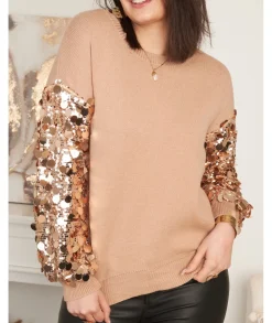 Pulls / Gilets>La boutique de Lilie PULL AZELIE Camel