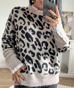Pulls / Gilets>La boutique de Lilie PULL BARBARA Taupe