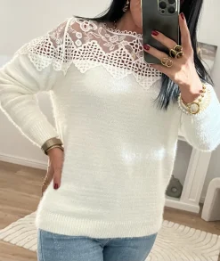 Pulls / Gilets>La boutique de Lilie PULL BASTIEN Blanc