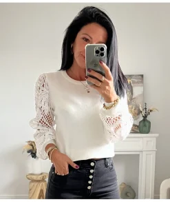 Pulls / Gilets>La boutique de Lilie PULL CLAUDE Blanc