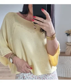 Pulls / Gilets>La boutique de Lilie PULL COURT ANNE-SOPHIE Jaune