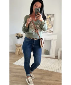 Pulls / Gilets>La boutique de Lilie PULL JASMIN Kaki