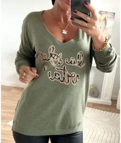 Pulls / Gilets>La boutique de Lilie PULL JASMIN Kaki