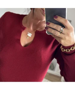 Pulls / Gilets>La boutique de Lilie PULL JUSTINE Rougebordeaux