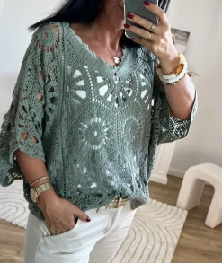 Pulls / Gilets>La boutique de Lilie PULL MEREDITH Kaki