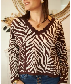 Pulls / Gilets>La boutique de Lilie PULL NADIA Marron