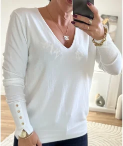 Pulls / Gilets>La boutique de Lilie PULL OCELIA Blanc
