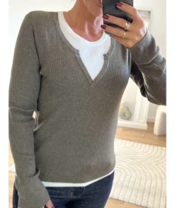 Pulls / Gilets>La boutique de Lilie PULL OLIVIA Kaki