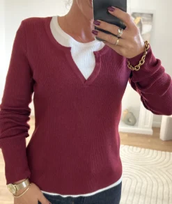 Pulls / Gilets>La boutique de Lilie PULL OLIVIA Bordeaux