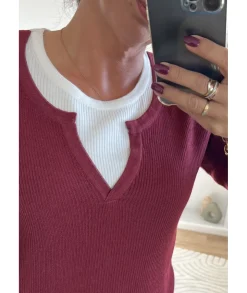 Pulls / Gilets>La boutique de Lilie PULL OLIVIA Bordeaux