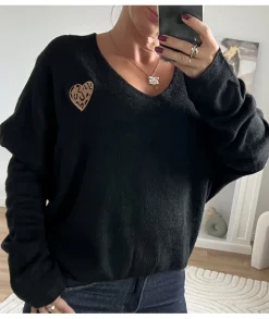 Pulls / Gilets>La boutique de Lilie PULL ROBERTA Noir