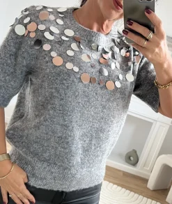 Pulls / Gilets>La boutique de Lilie PULL ROSALIE Gris
