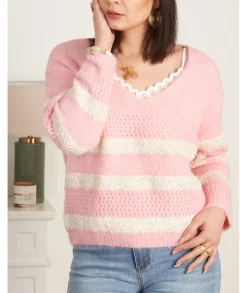 Pulls / Gilets>La boutique de Lilie PULL ROSALIE Rose