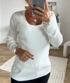 Pulls / Gilets>La boutique de Lilie PULL SALOME Blanc