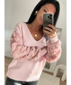 Pulls / Gilets>La boutique de Lilie PULL ZINEDINE Rose