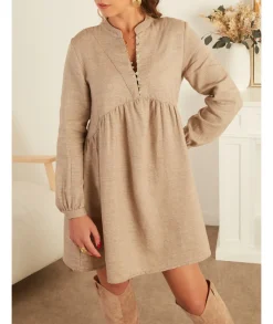 Robes>La boutique de Lilie ROBE ARIANE Taupe