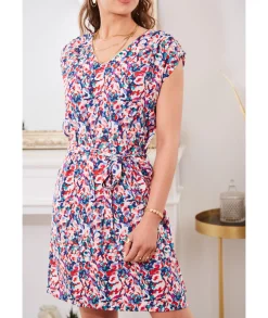 Robes>La boutique de Lilie ROBE FLORE Marine