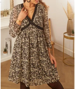 Robes>La boutique de Lilie ROBE FLORE ANNE Noir
