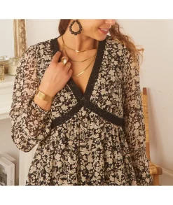 Robes>La boutique de Lilie ROBE FLORE ANNE Noir