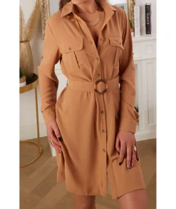 Robes>La boutique de Lilie ROBE KATHELINE Camel