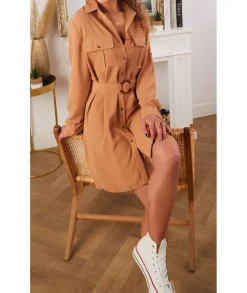 Robes>La boutique de Lilie ROBE KATHELINE Camel