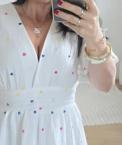 Robes>La boutique de Lilie ROBE LAURENCIA GAZE DE COTON Blanc