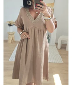 Robes>La boutique de Lilie ROBE MARLENE Camel