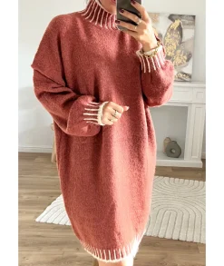 Robes>La boutique de Lilie ROBE PULL MIRABELLE Brique