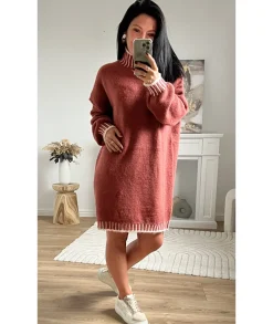 Robes>La boutique de Lilie ROBE PULL MIRABELLE Brique