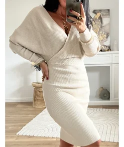 Robes>La boutique de Lilie ROBE PULL OLIVINE Beige