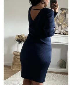 Robes>La boutique de Lilie ROBE PULL OLIVINE Marine