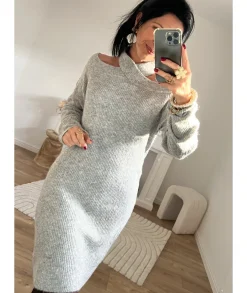 Robes>La boutique de Lilie ROBE PULL PRUNA Gris