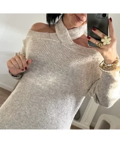 Robes>La boutique de Lilie ROBE PULL PRUNA Taupe