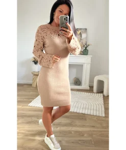 Robes>La boutique de Lilie ROBE PULL RAQUIEL Taupe