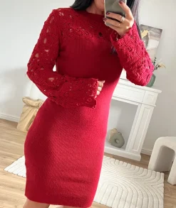 Robes>La boutique de Lilie ROBE PULL RAQUIEL II Rouge