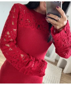 Robes>La boutique de Lilie ROBE PULL RAQUIEL II Rouge