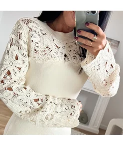 Robes>La boutique de Lilie ROBE PULL RAQUIEL II Blanccassé