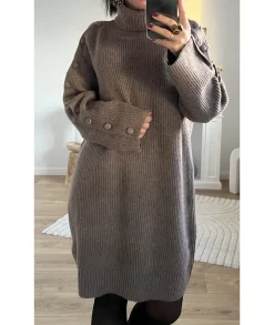 Robes>La boutique de Lilie ROBE PULL SALMA Taupe