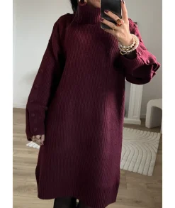 Robes>La boutique de Lilie ROBE PULL SALMA Bordeaux