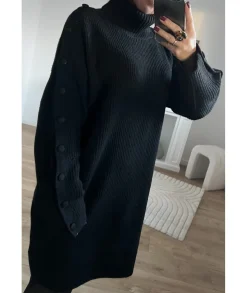 Robes>La boutique de Lilie ROBE PULL SALMA Noir