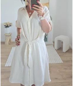 Robes>La boutique de Lilie ROBE STEFFY GAZE DE COTON Beige